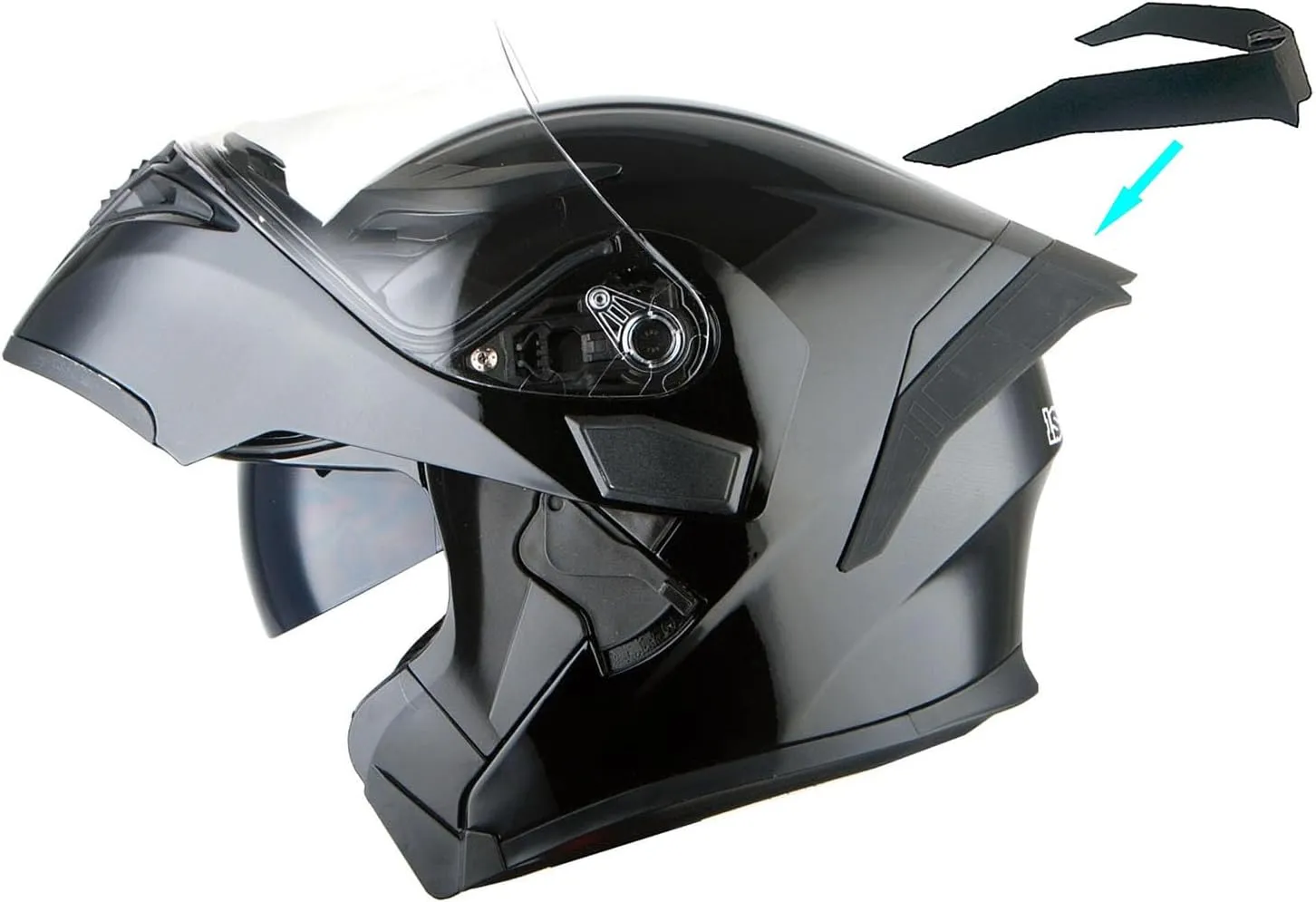 1Storm Motorcycle Modular Full Face Helmet Flip up Dual Visor Sun Shield: HB89 Glossy Black