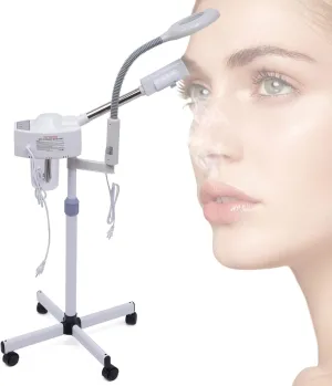 2 in 1 Facial Steamer, Professional Ozone Facial Steamer 5X LED Magnifying Lamp Mist Face Steamer for Beauty Salon, Spa, Esthetician Steamer 750w