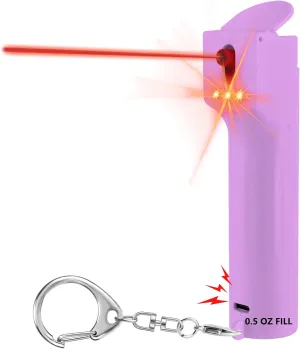 3-in-1 Personal Alarm for Women Self Defense Set with Pepper Spray, Max Strength Pepper Gel & 130 dB Siren & Red Led Lights, Canister Replaceable & Flip-top Safety Cap