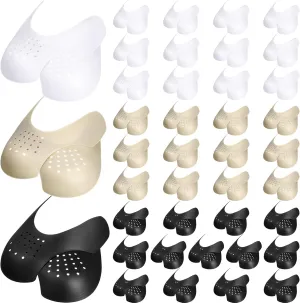 40 Pairs Anti Wrinkle Shoe Protector Sneaker Shoe Guards for No Wrinkle Shoe Inserts Shoe Toe Protector, Black, White, Grey