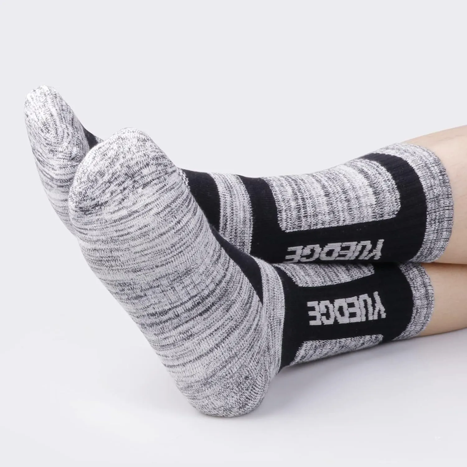 5 Pairs Women's Outdoor Hiking Socks For Women, Moisture Wicking Athletic Cushioned Crew Socks Padded Work Boot Socks