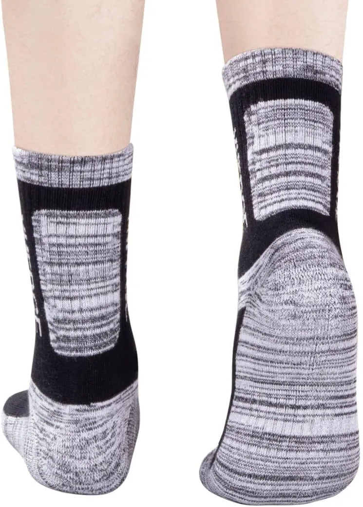 5 Pairs Women's Outdoor Hiking Socks For Women, Moisture Wicking Athletic Cushioned Crew Socks Padded Work Boot Socks