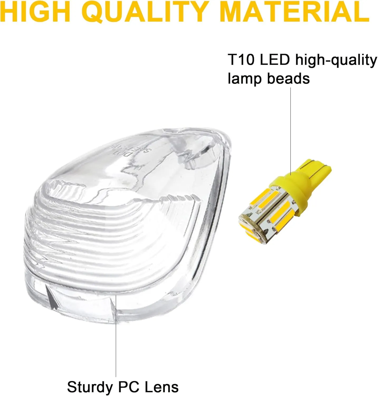 5X Clear Cab Roof Marker Running Light   5X Amber Yellow 5050-SMD 194 168 T10 LED Bulb Compatible with Ford E150 E250 E350 E450 F150 F250 F350 F450 F550 Super Duty Pickup Trucks 1999-2016