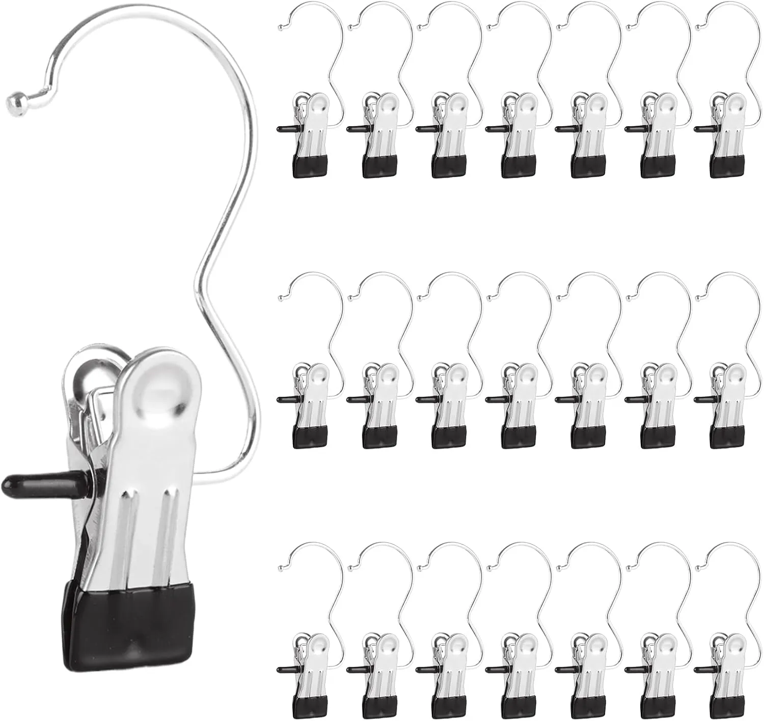 60Pcs Boot Hangers for Closet, Boot Clips for Hanging, Laundry Hooks Clothes Pins, Hanging Clips Heavy Duty, Space Saving Clothes Pin for Home, Travel, Pants, Socks, Handbags