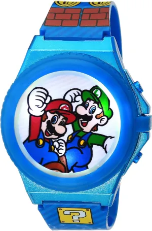 Accutime Kids Nintendo Super Mario Kart Luigi Bowser Digital LCD Quartz Wrist Watch, Cool Inexpensive Gift & Party Favor for Toddlers, Boys, Girls, Adults All Ages