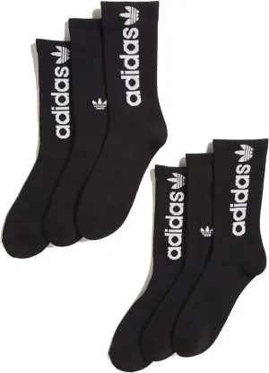 Adidas Men's Athletic Sport Moisture Wicking Cushioned Crew Socks 6-Pack/ 6-Pair (Shoe Size 6-12) (Black/White)