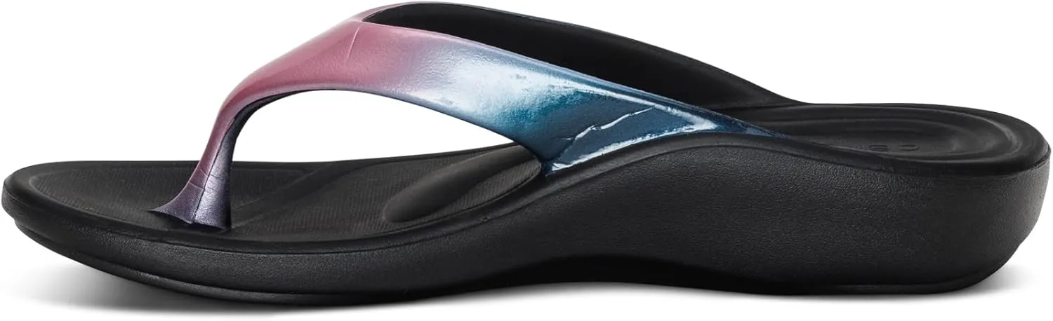 Aetrex Maui Orthopedic Flip Flops for Women Arch Support - Pressure Relief Water-friendly Shock Absorption Super Soft UltraSky EVA Foam Flip Flops