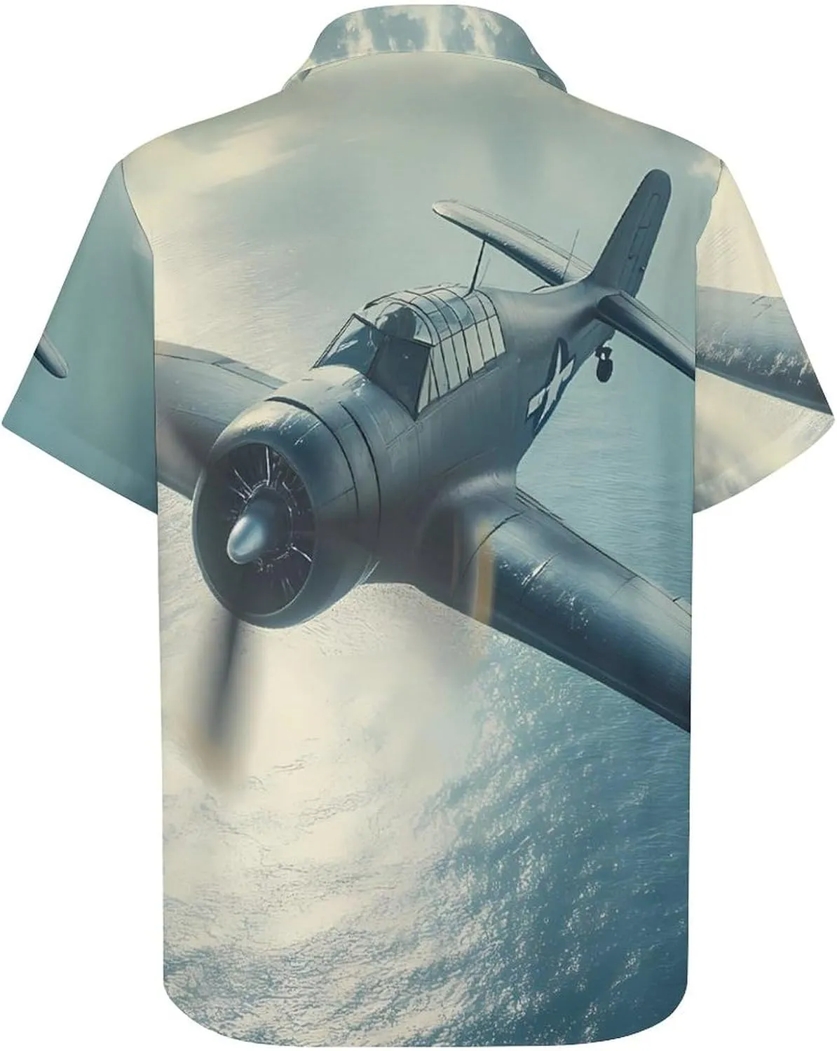 Airplane Aviation Hawaiian Shirt for Men Short Sleeve Beach Shirts Casual Beach Party Clothing Tops