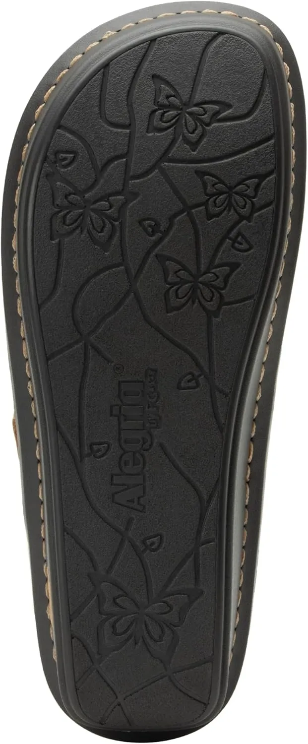 Alegria Women Vella - Timeless Comfort, Arch Support and Travel Style - Casual Flip Flop Slide for Everyday Elegance - Lightweight Leather Thong Sandal