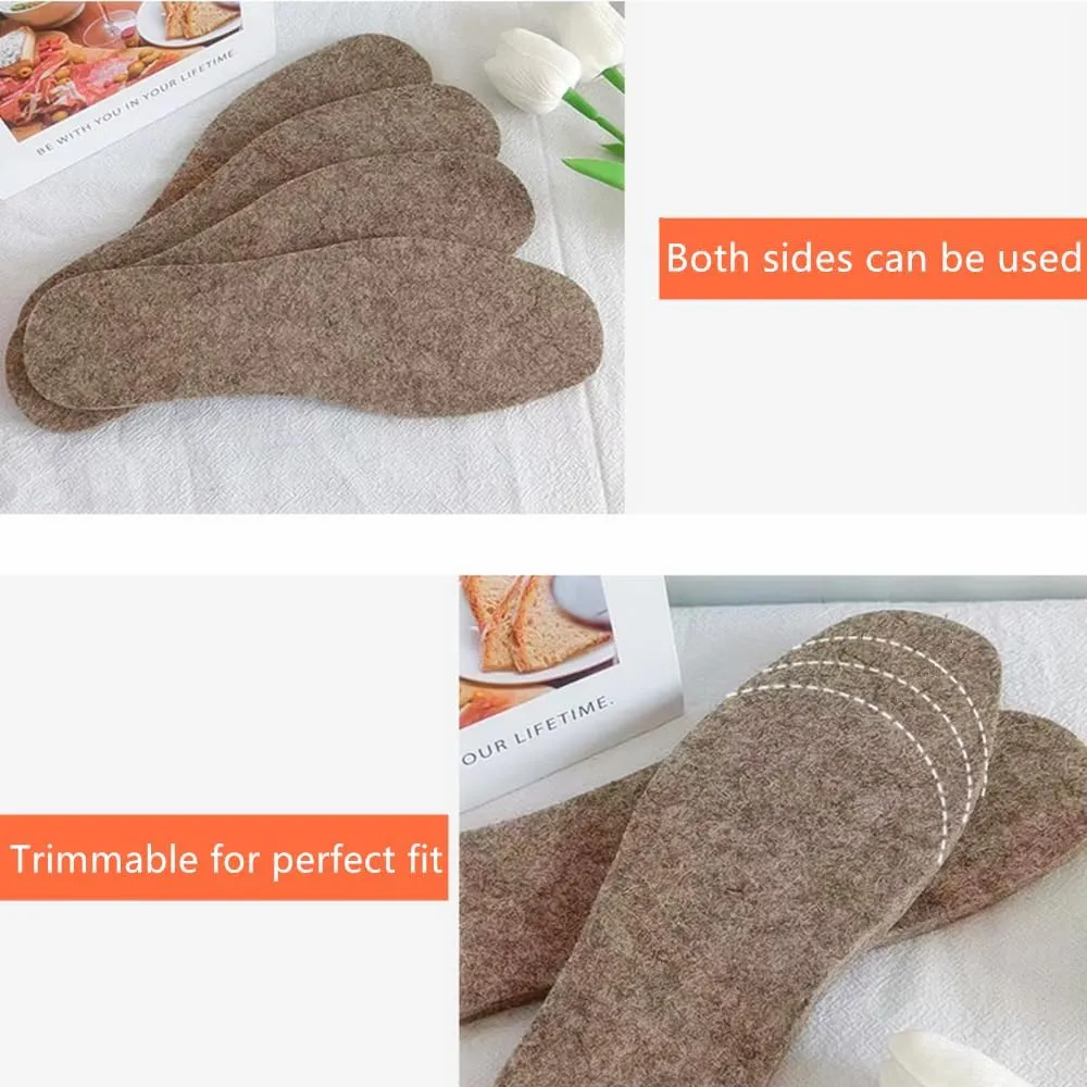 Alpaca Wool Warm Shoe Insert - Wool Shoe Insoles for Boot Soft Winter Warm Shoe Replacement Men 12