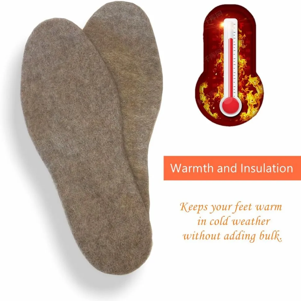 Alpaca Wool Warm Shoe Insert - Wool Shoe Insoles for Boot Soft Winter Warm Shoe Replacement Men 12