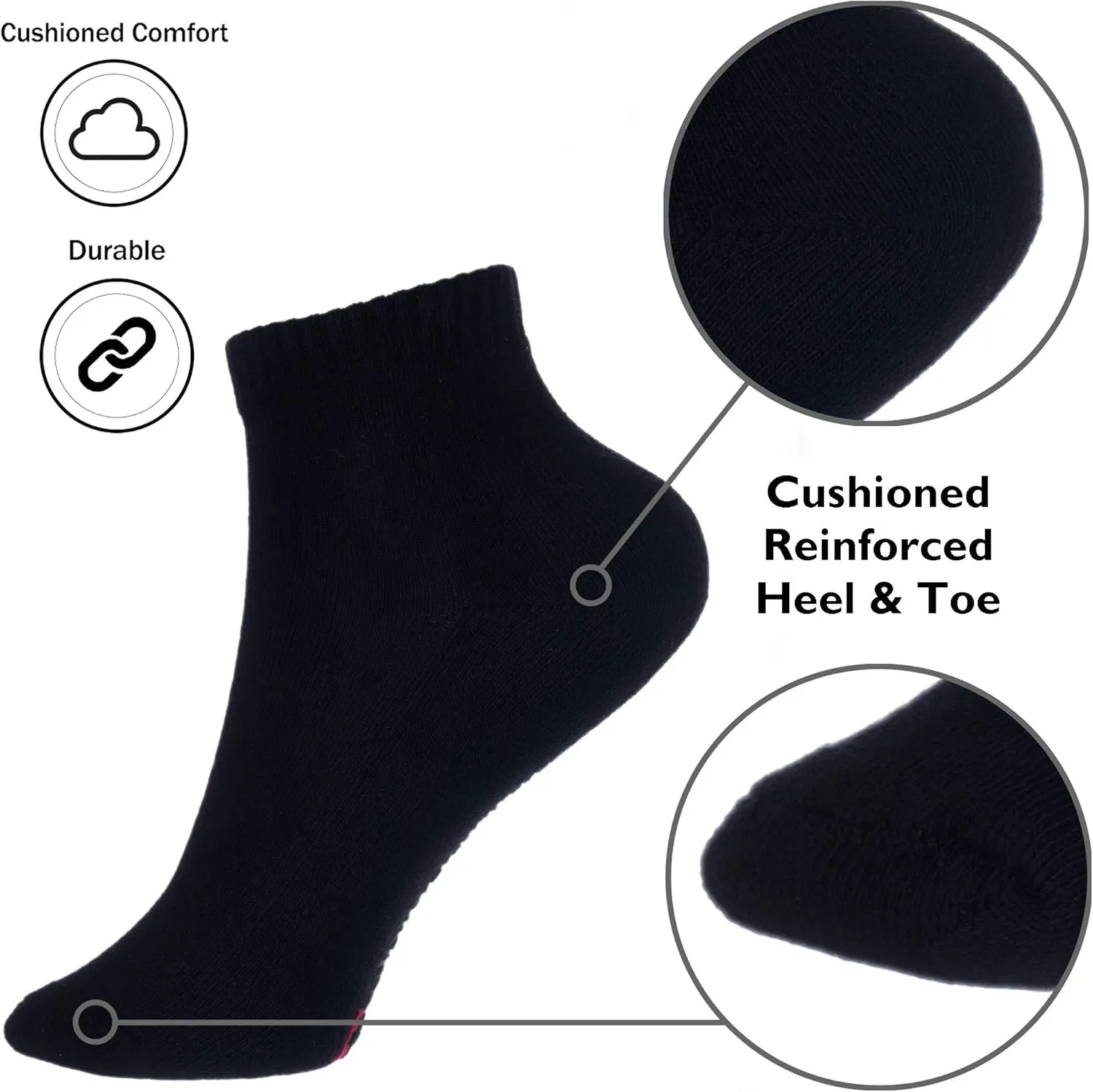 Alpine Swiss Mens 8 Pack Cotton Ankle Socks Athletic Performance Cushioned Socks Shoe Size 6-12