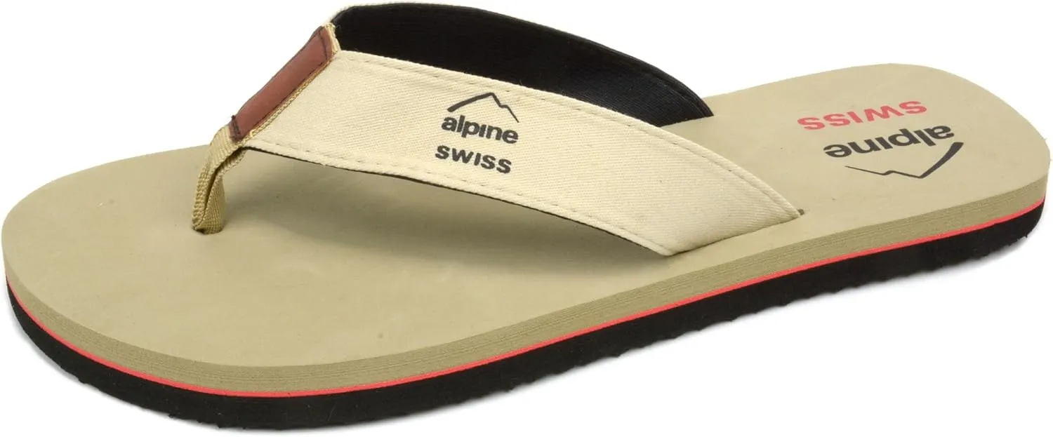 Alpine Swiss Mens Flip Flops | Lightweight Thong Sandals | Beach Sandals with EVA Sole for Comfort | Stylish Durable Flip Flops for Men Perfect for Casual Wear, Pool, and Outdoor Activities