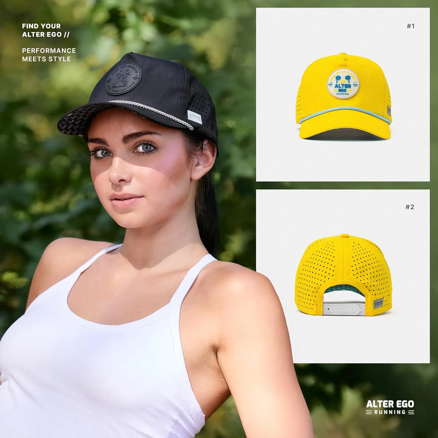 Alter Ego Traveler Splash Performance Hat – Lightweight, Breathable, Water-Resistant Adjustable Cap for Running, Workout