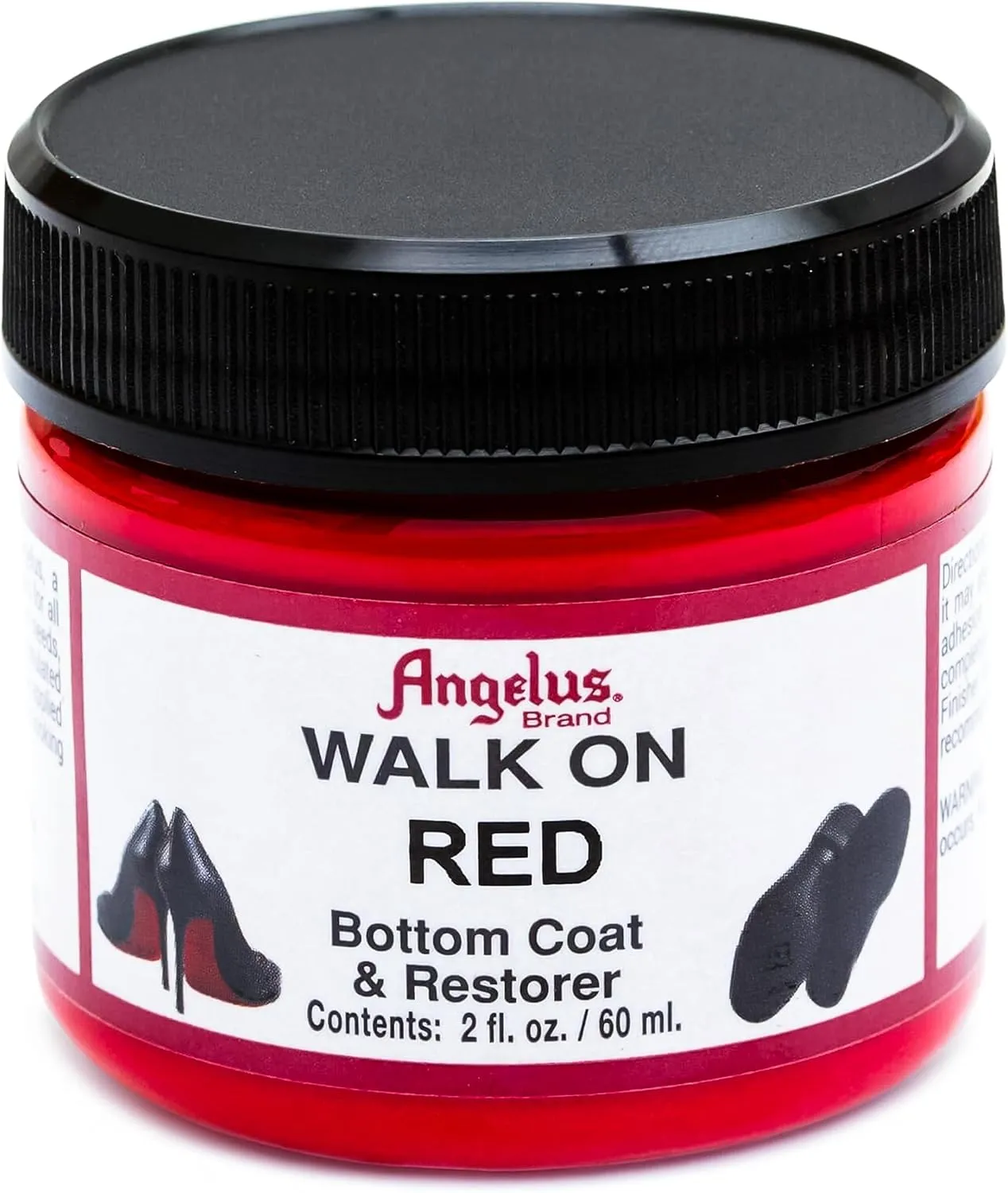 Angelus Walk on Red Paint Restorer for Red Bottoms, Color Renewal for High Heels and Leather Soles – Durable, Flexible, and Easy Application – 2 fl oz