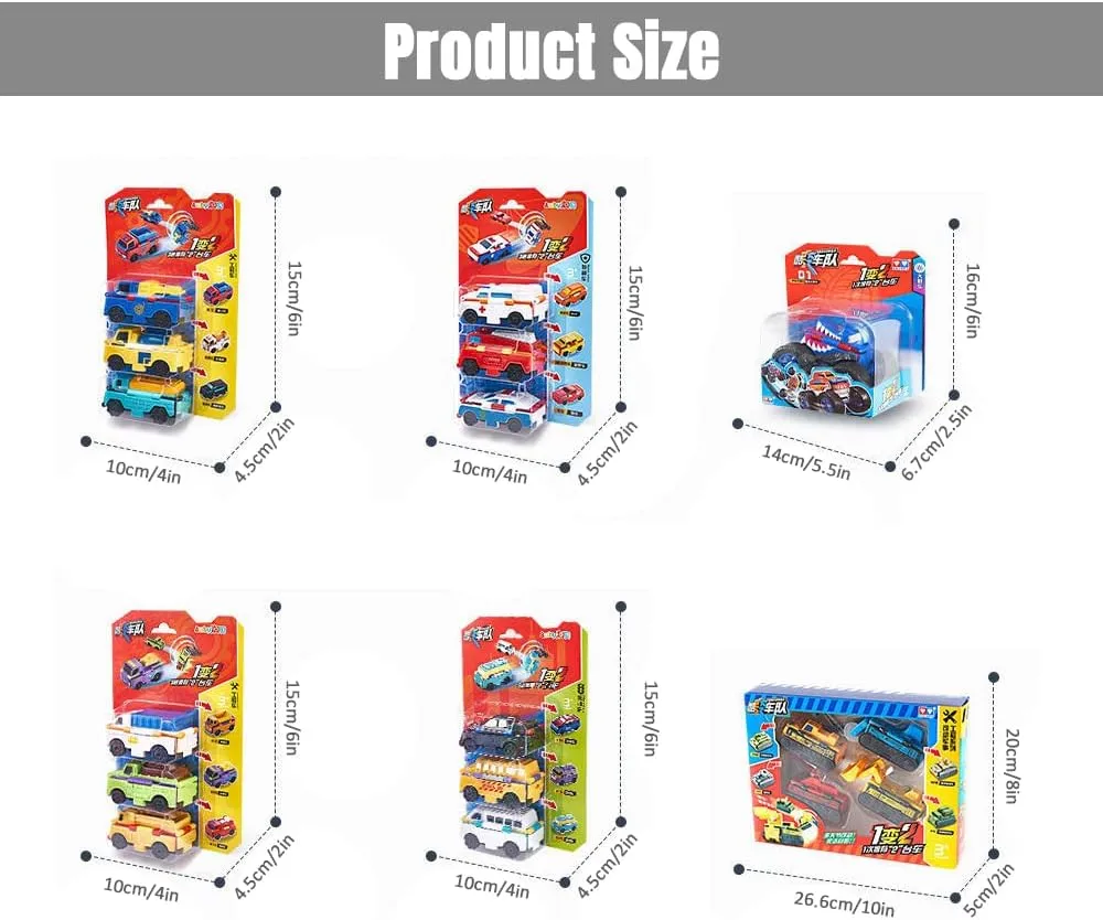 Anti-Reverse Car Toy Set, 2022 New Reverse Car Toy Set, Transforming Toys Car, Children's Creative Mini Transforming Car, 2-in-1 Flip Transformation Cars Toys Convert Two Forms in 3 Seconds (E)