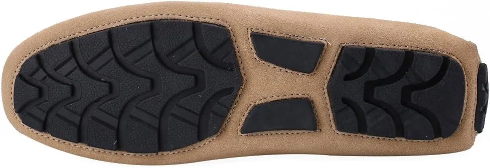 ANUFER Mens Elegant Buckle Loafers Comfort Suede Driving Shoes Stylish Moccasin Slippers