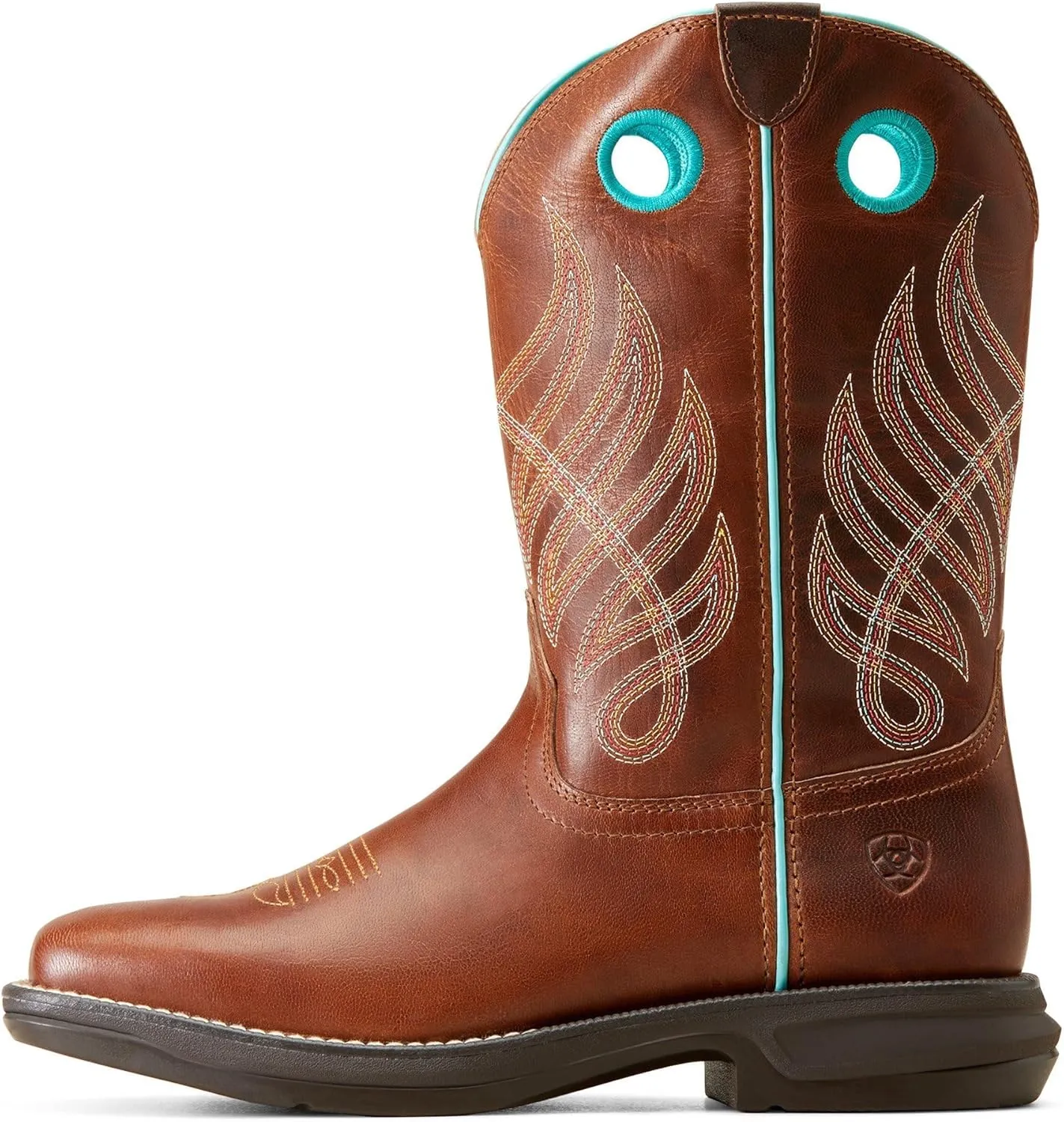 ARIAT Womens Anthem Myra Graphic Square Toe Pull On Casual Boots Ankle Low Heel 1-2" - Brown