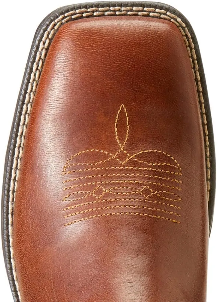 ARIAT Womens Anthem Myra Graphic Square Toe Pull On Casual Boots Ankle Low Heel 1-2" - Brown