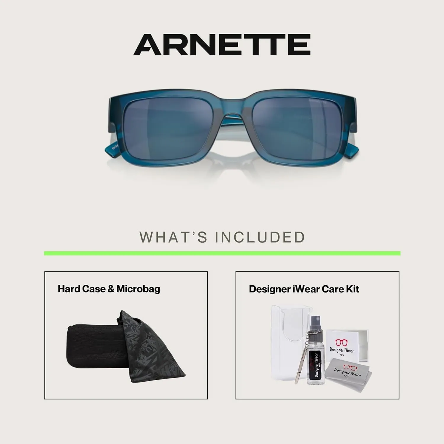 ARNETTE Big Flip AN4343 Rectangle Sunglasses for Men   BUNDLE WIth Designer iWear Complimentary Eyewear Kit
