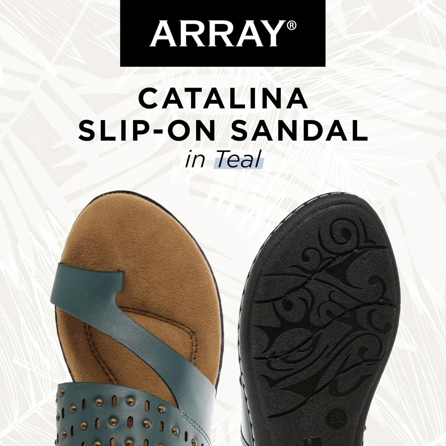 ARRAY Women's Catalina Leather Slip-On Sandal with Studs