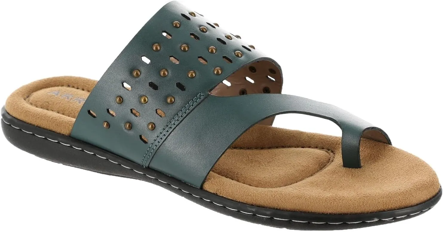 ARRAY Women's Catalina Leather Slip-On Sandal with Studs