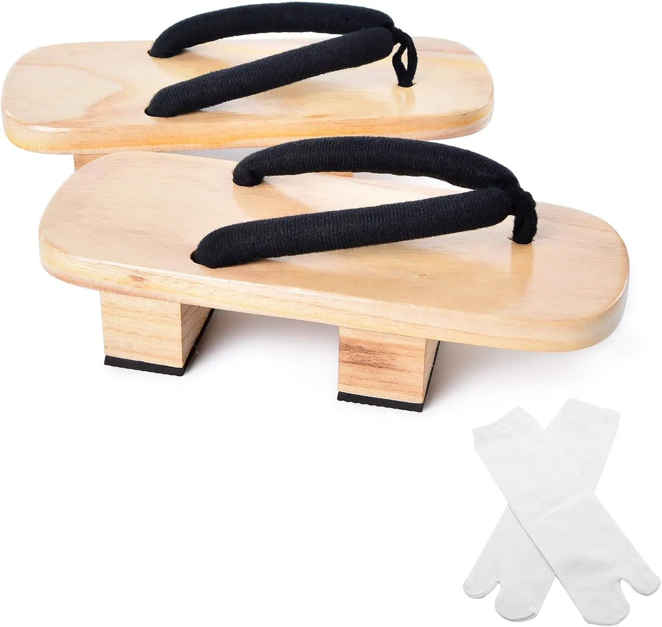 Azumasun Japanese Wooden Clogs with Tabi Socks For Men Women