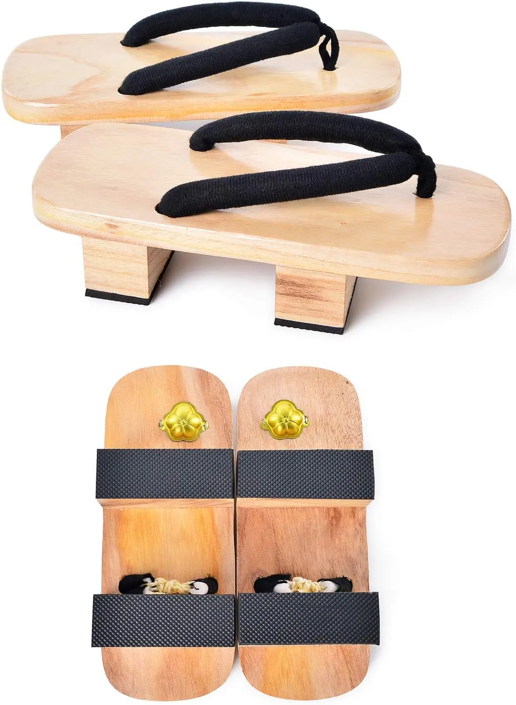 Azumasun Japanese Wooden Clogs with Tabi Socks For Men Women