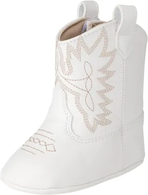 Baby Deer Faux-leather Soft Sole Western Boot for Infant Boys or Girls/Baby First Steps non-Slip with Ornamental Cowboy Stitch and Hook-and-loop Closure