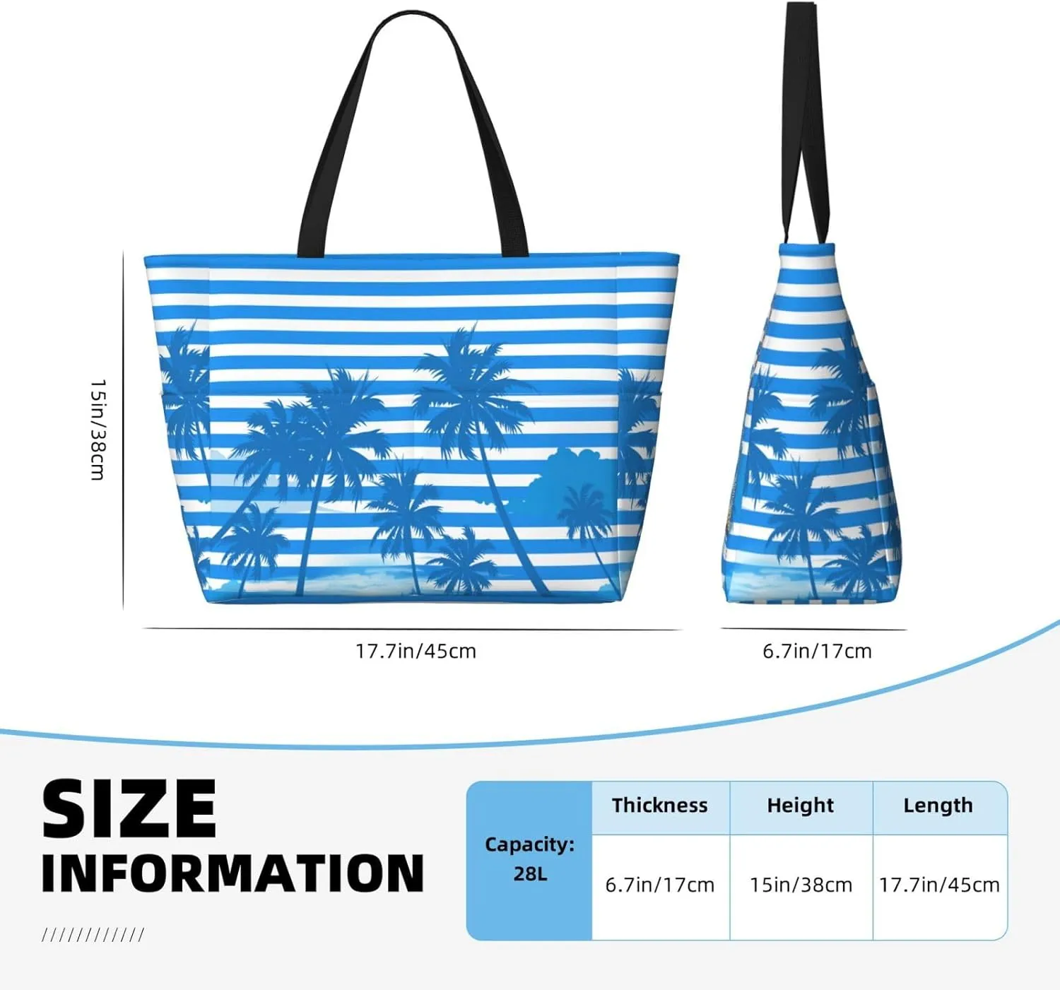 Beach Tote Bag for Women Beach Bag Waterproof and Sandproof Tote Bag with Wet Bag Large Travel Bag for Weekend Travel