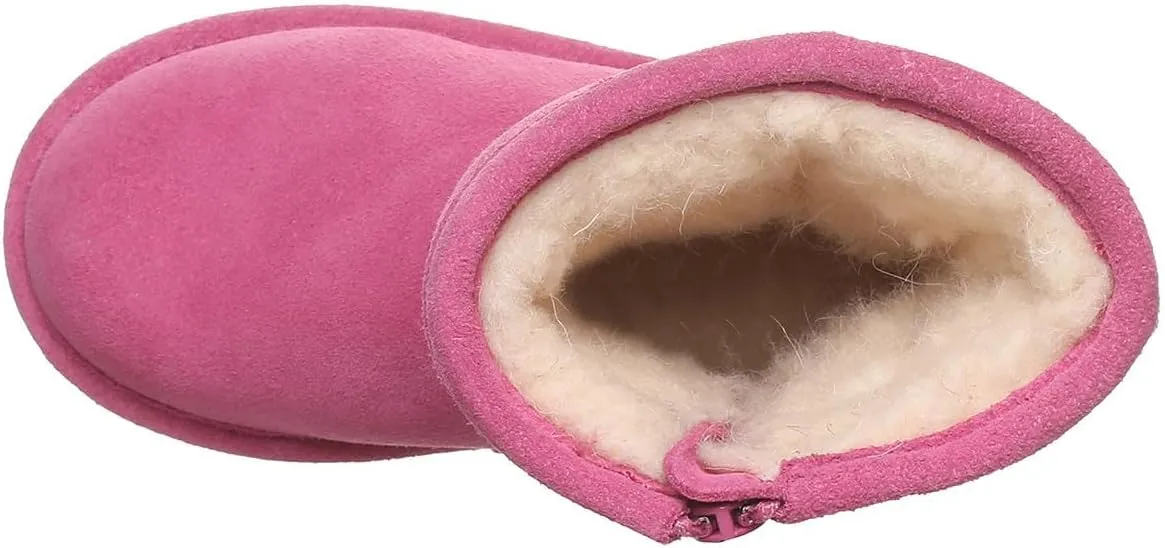 BEARPAW Elle Toddler Multiple Colors | Toddler's Boot Classic Suede with Zipper | Kid's Slip On Boot | Comfortable Winter Boot