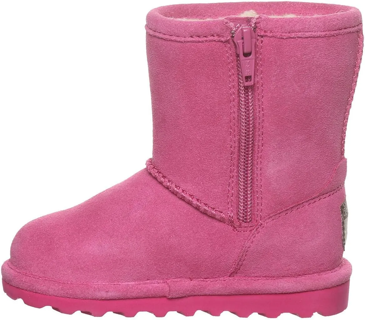 BEARPAW Elle Toddler Multiple Colors | Toddler's Boot Classic Suede with Zipper | Kid's Slip On Boot | Comfortable Winter Boot