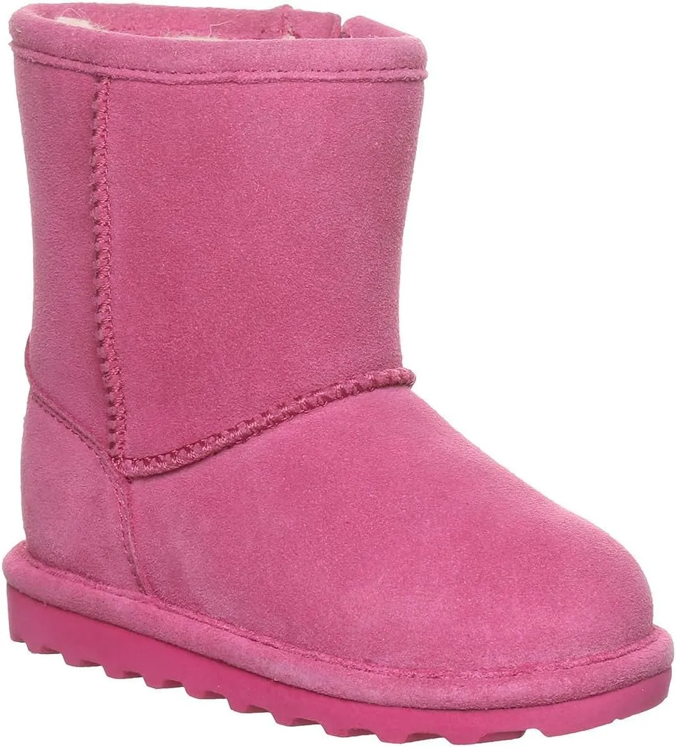 BEARPAW Elle Toddler Multiple Colors | Toddler's Boot Classic Suede with Zipper | Kid's Slip On Boot | Comfortable Winter Boot