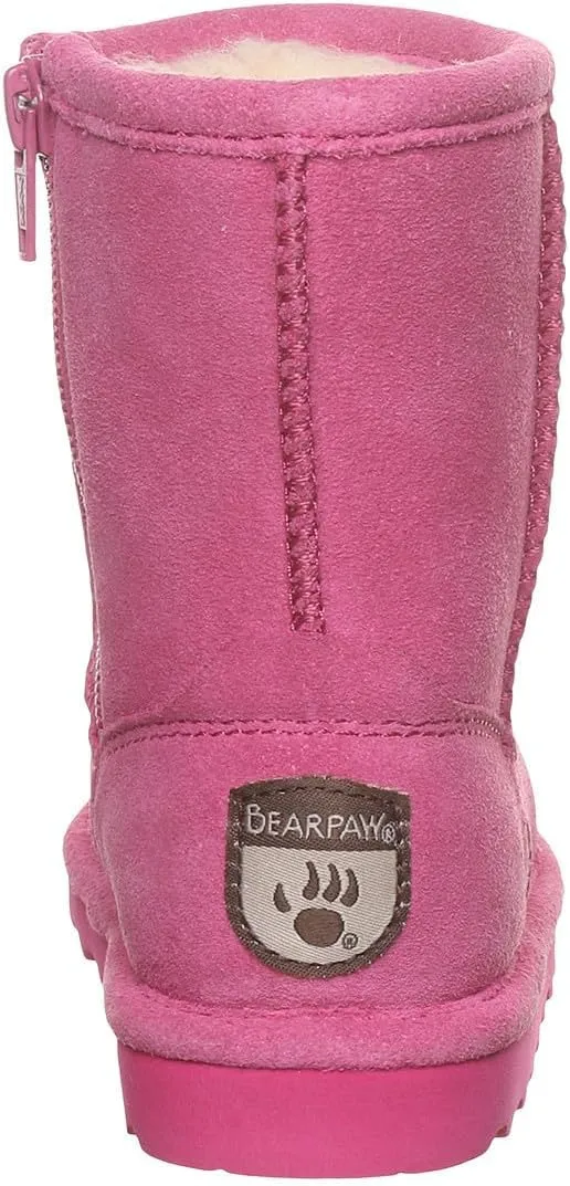 BEARPAW Elle Toddler Multiple Colors | Toddler's Boot Classic Suede with Zipper | Kid's Slip On Boot | Comfortable Winter Boot