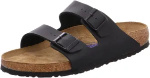 Birkenstock Women's Arizona Soft Footbed, Black Birko-Flor, 44 Regular EU