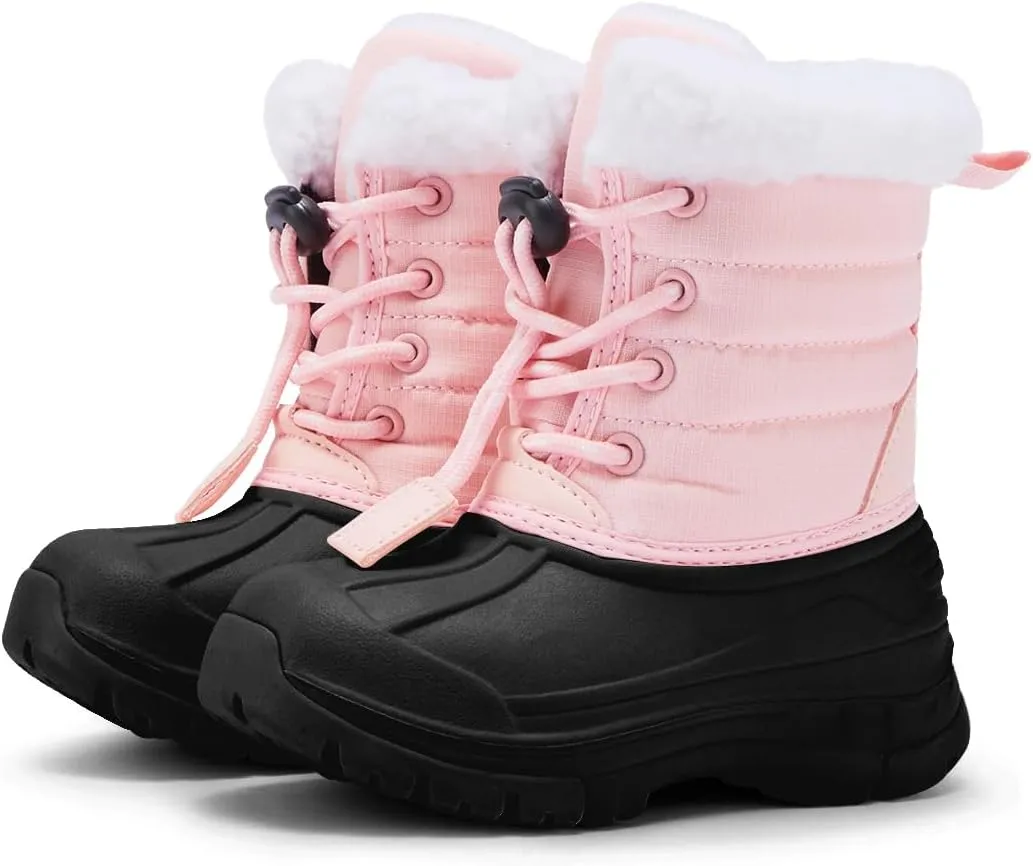 BMCiTYBM Kids Snow Boots Boys Girls Toddler Winter Waterproof Shoes Cold Weather Outdoor Lightweight (Toddler/Little Kids/Big Kids)