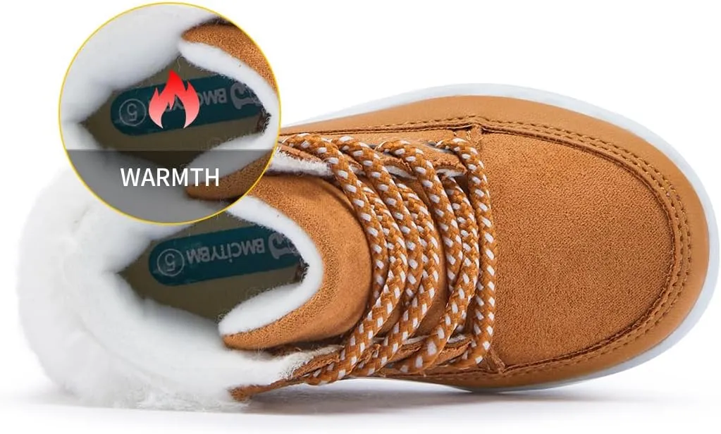 BMCiTYBM Kids Snow Boots Boys Girls Toddler Winter Waterproof Shoes Cold Weather Outdoor Lightweight (Toddler/Little Kids/Big Kids)