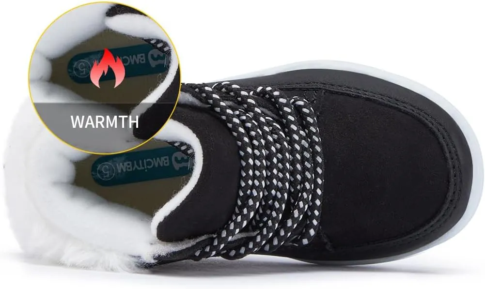 BMCiTYBM Kids Snow Boots Boys Girls Toddler Winter Waterproof Shoes Cold Weather Outdoor Lightweight (Toddler/Little Kids/Big Kids)