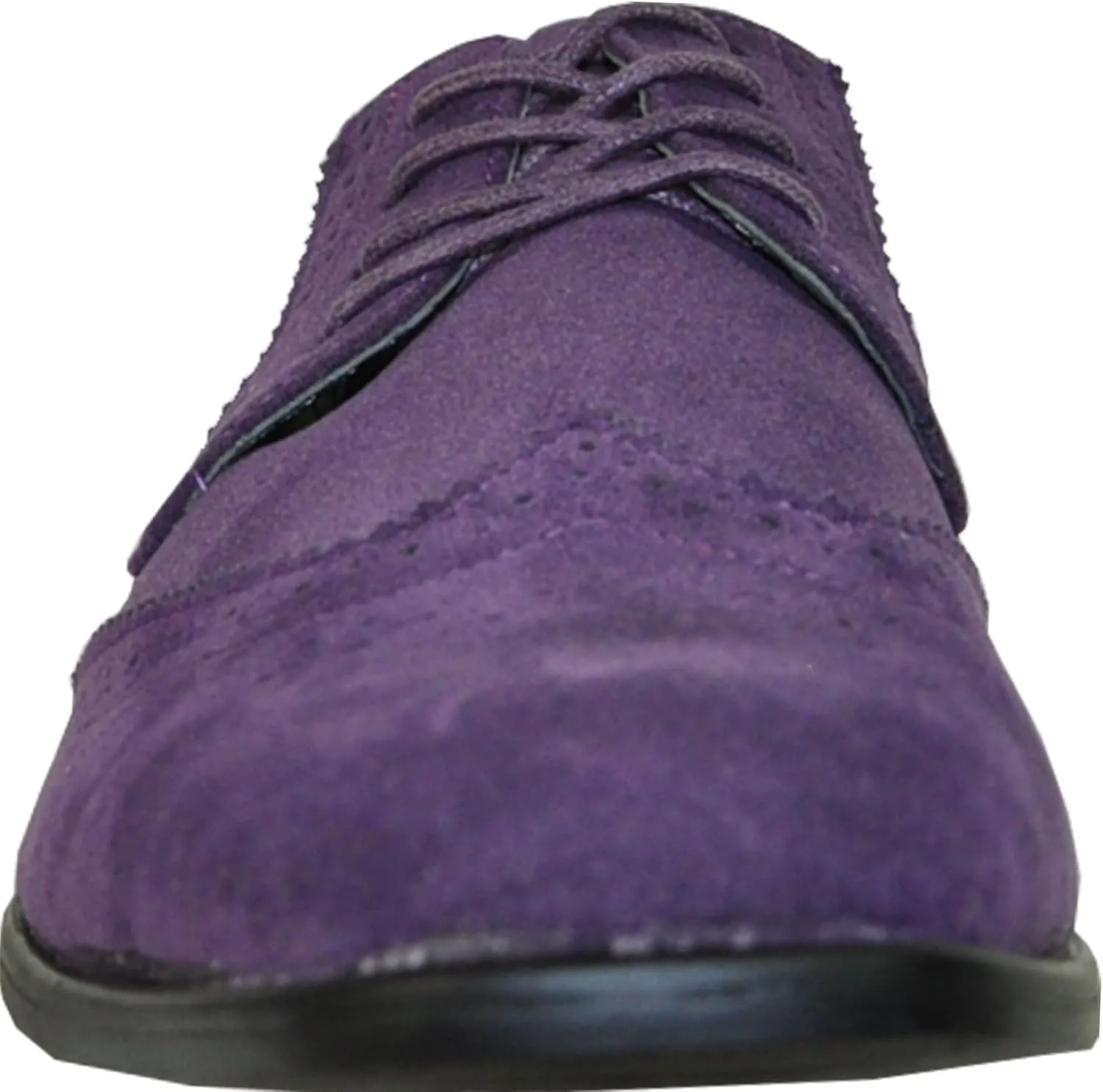 BRAVO Men Dress Shoe KING-3 Classic Faux Suede Oxford with Leather