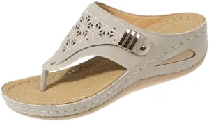 Breathable Mesh Sports Sandals,Arch Support Wedge Summer Orthopedic Slippers,Women Platform Wedges Thick-Soled Slipper