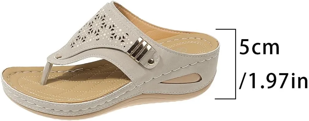 Breathable Mesh Sports Sandals,Arch Support Wedge Summer Orthopedic Slippers,Women Platform Wedges Thick-Soled Slipper