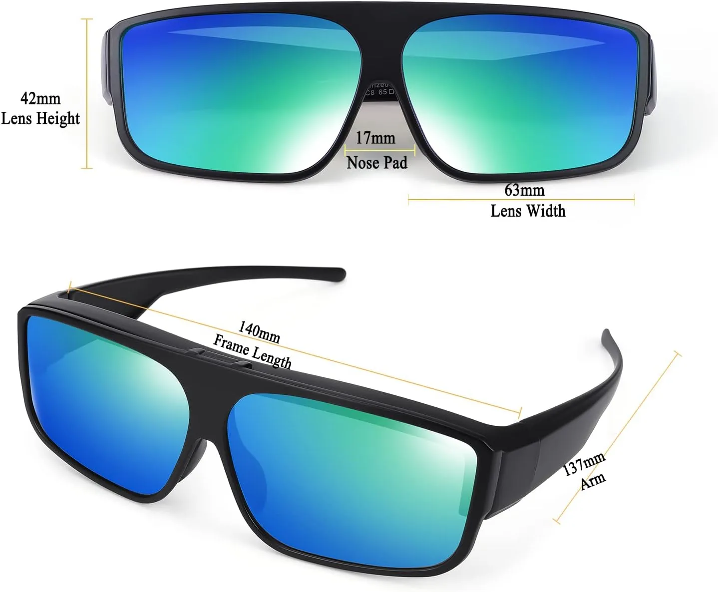 Br'Guras Fit Over Polarized Sunglasses Flip Up Lens for Men and Women