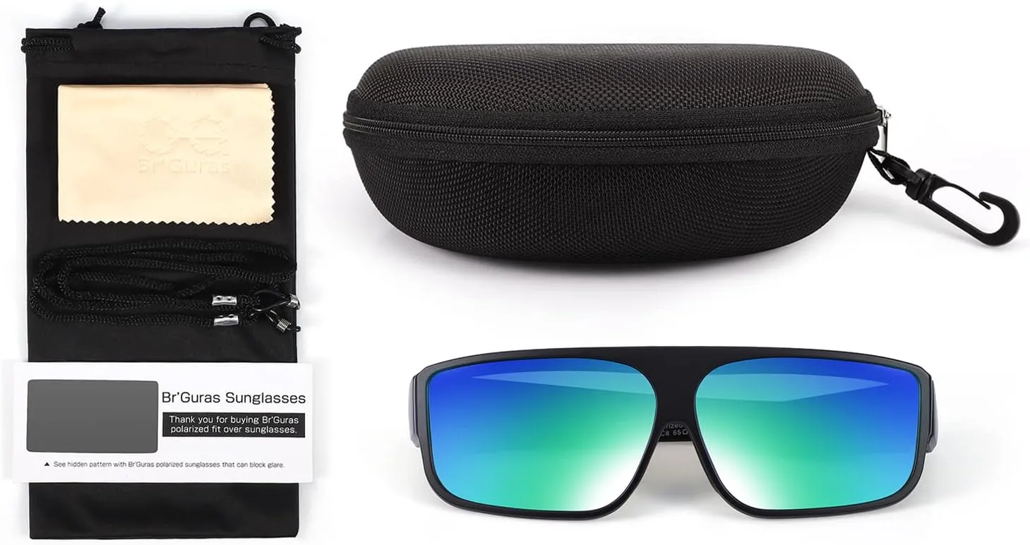 Br'Guras Fit Over Polarized Sunglasses Flip Up Lens for Men and Women