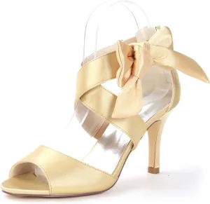 Bride's Elegant Wedding Heels - Peep Toe Mary Jane Satin Low Kitten Heel Pumps with Rhinestones & Zipper for Evening, Party, & Prom