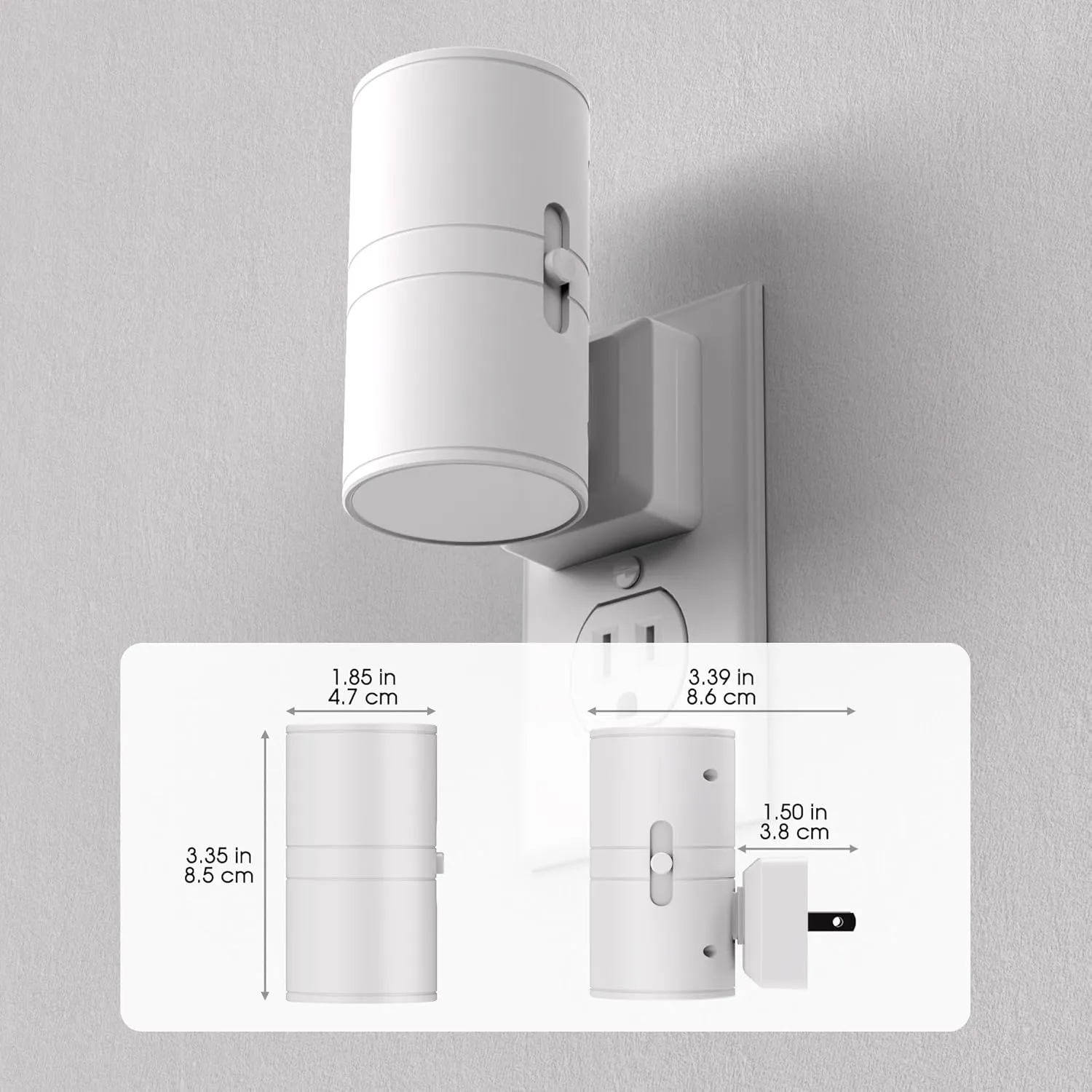 Briignite Night Lights Plug into Wall, Modern LED Night Light Plug in, Dusk to Dawn Sensor, 5000K Daylight, 0-100LM Adjustable Brightness, Dimmable NightLight for Hallway, Bedroom, Stairway, 2 Pack
