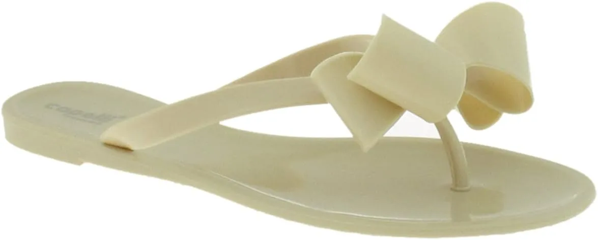 Capelli New York Ladies Floral Pom Opaque Jelly Flip Flops