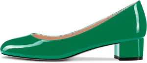 Castamere Chunky Block Low Kitten Heel Round Close Toe Pumps Slip-on Cute Classic Dress Shoes
