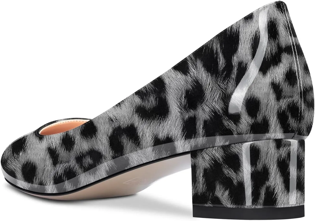 Castamere Chunky Block Low Kitten Heel Round Close Toe Pumps Slip-on Cute Classic Dress Shoes