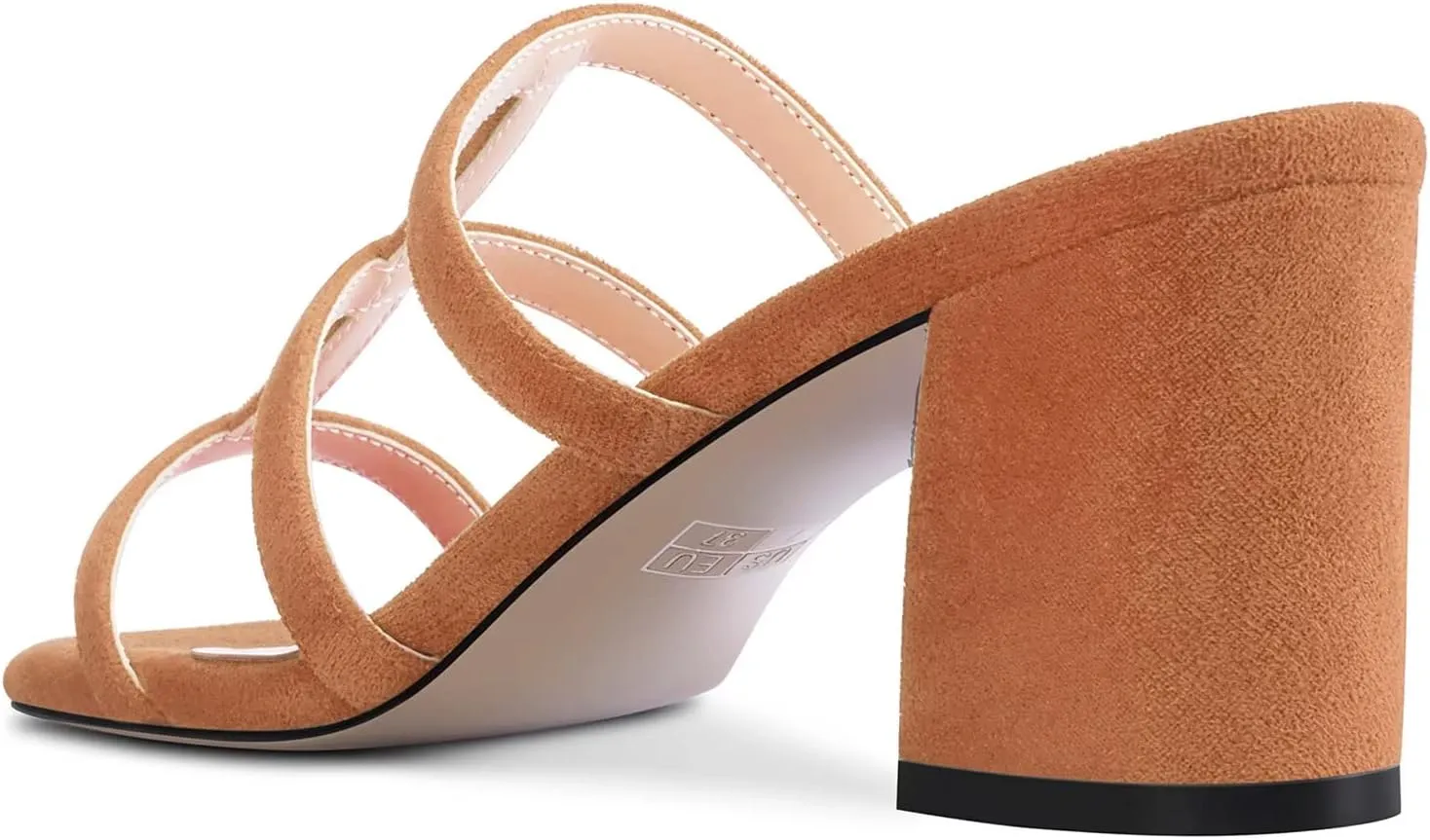 Castamere Chunky Block Mid Heel Open Toe Slip-on Gladiator Sandals Casual Cute Dress 2.6 Inches Heels
