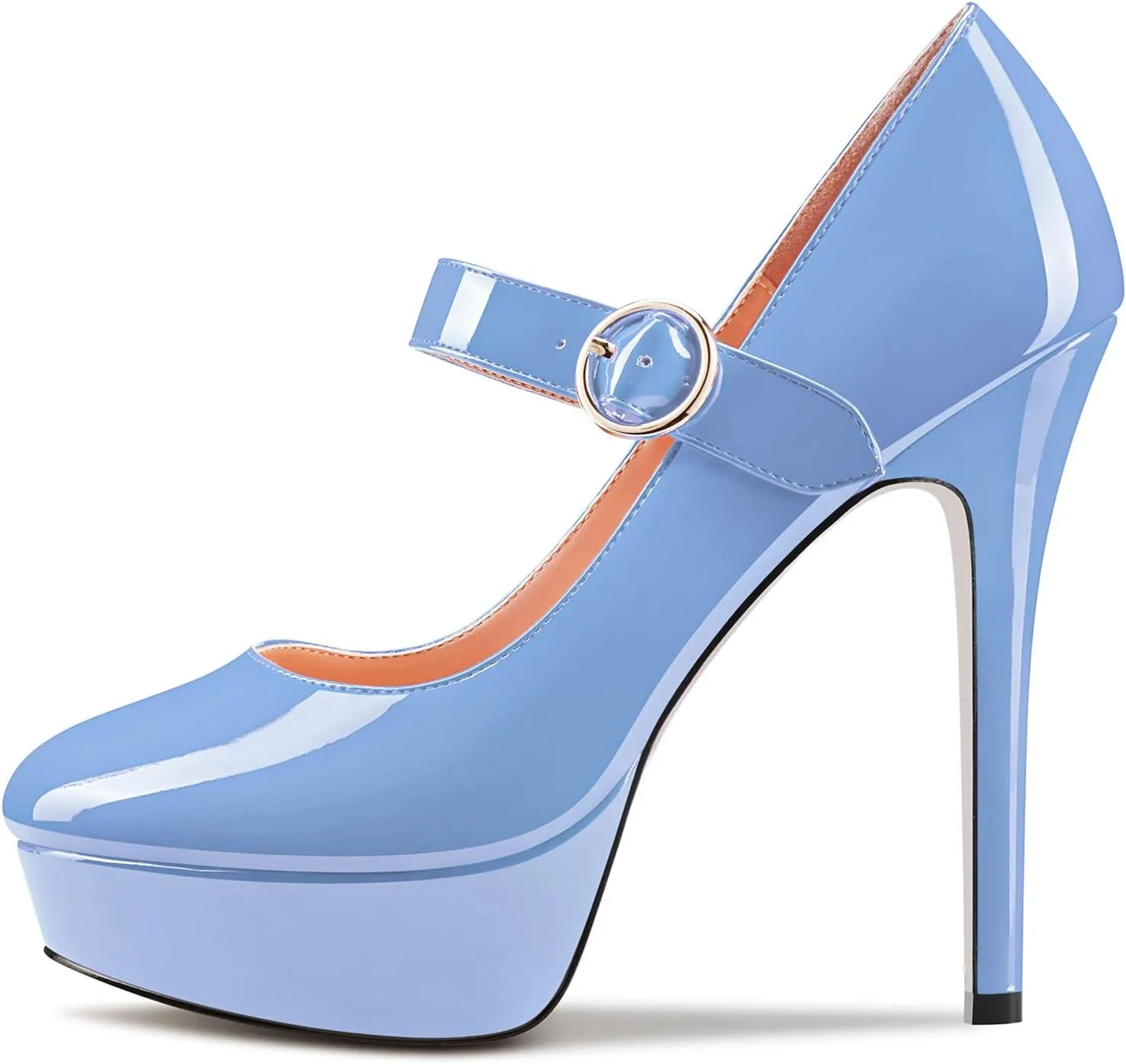 Castamere Women Stiletto High Platform Heel Round Toe Mary Jane Pumps Slip-on Classic Cute Dress 5.1 Inches Heels